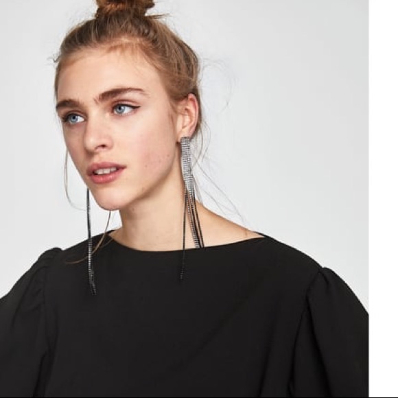 Puffy Sleeve Dress Long Hair